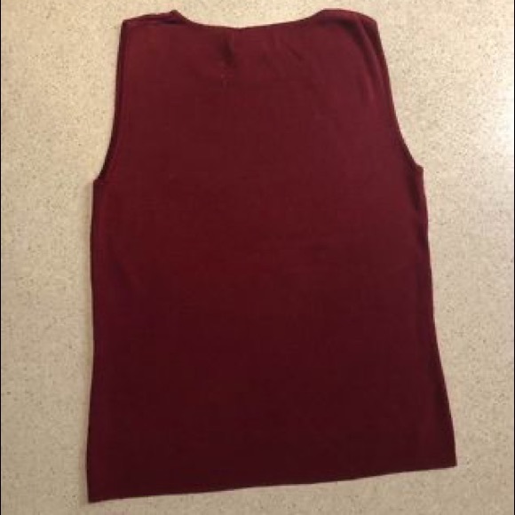 Banana Republic Wine/Maroon Colored Sleeveless Silk Top - Picture 2 of 3